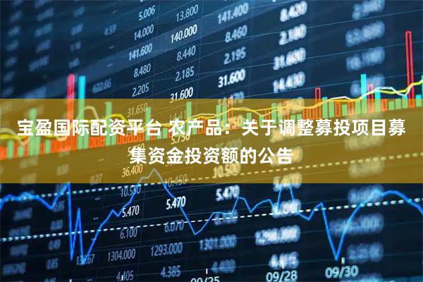 宝盈国际配资平台 农产品：关于调整募投项目募集资金投资额的公告